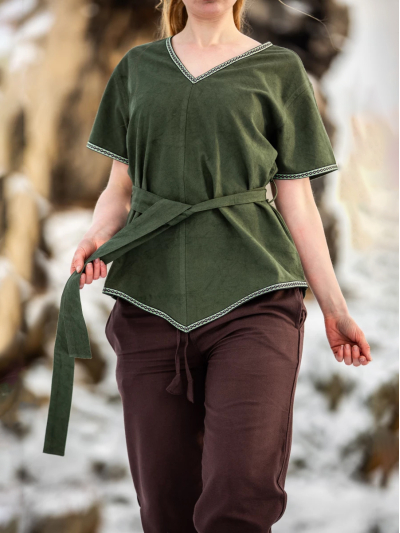 Mittelalter Kleidung Tunika Damen Frauen grün Matilda 2